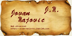 Jovan Majović vizit kartica